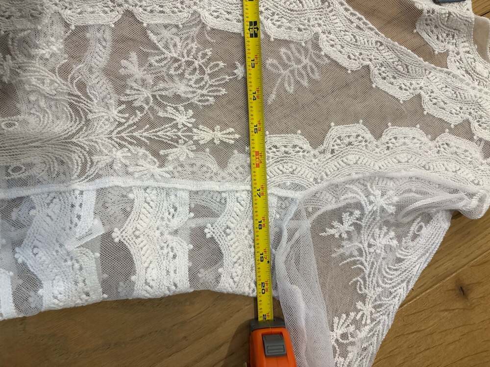 Rabbit Rabbit Rabbit Designs XL White Lace Embroidered Sheer Button Front Cardig - Picture 5 of 6
